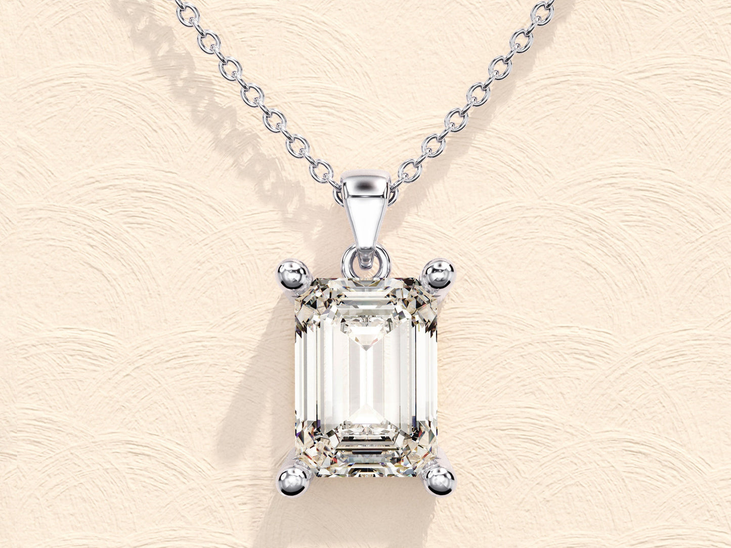 1.0 CT Emerald Moissanite Diamond Solitaire Necklace - farrellouise