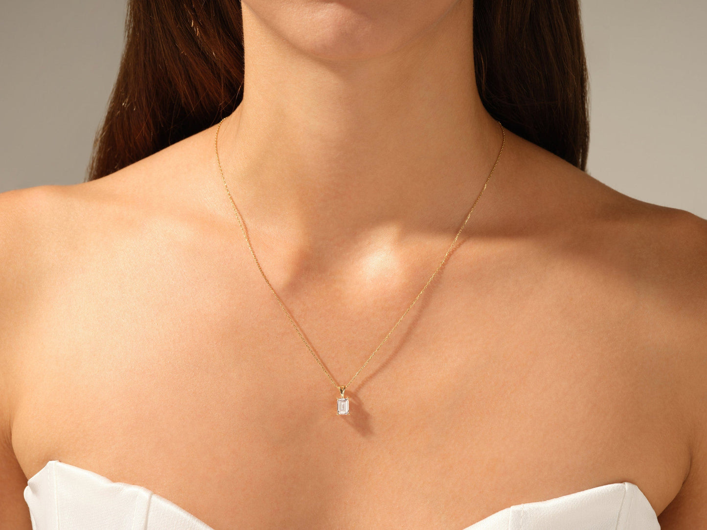 1.0 CT Emerald Moissanite Diamond Solitaire Necklace - farrellouise