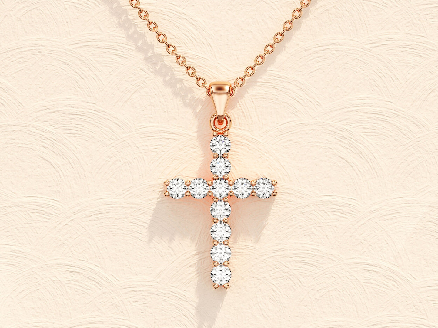 0.22 TCW Round Moissanite Diamond Cross Pendent Necklace - farrellouise