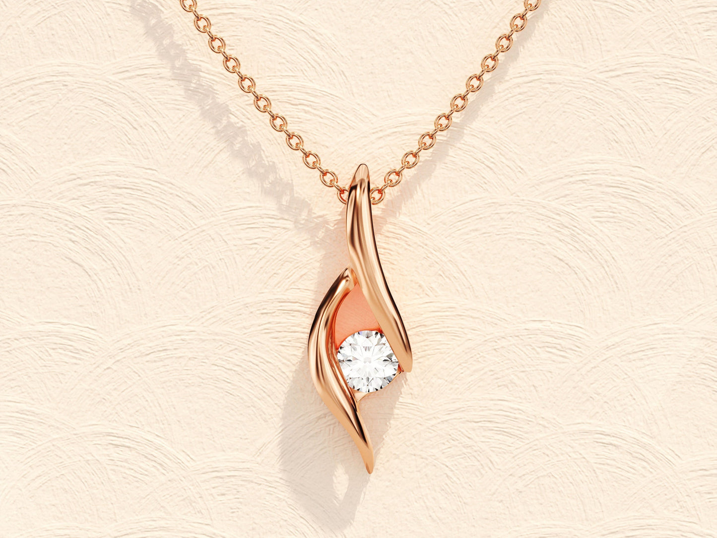 0.10 TCW Round Moissanite Diamond Solitaire Necklace - farrellouise