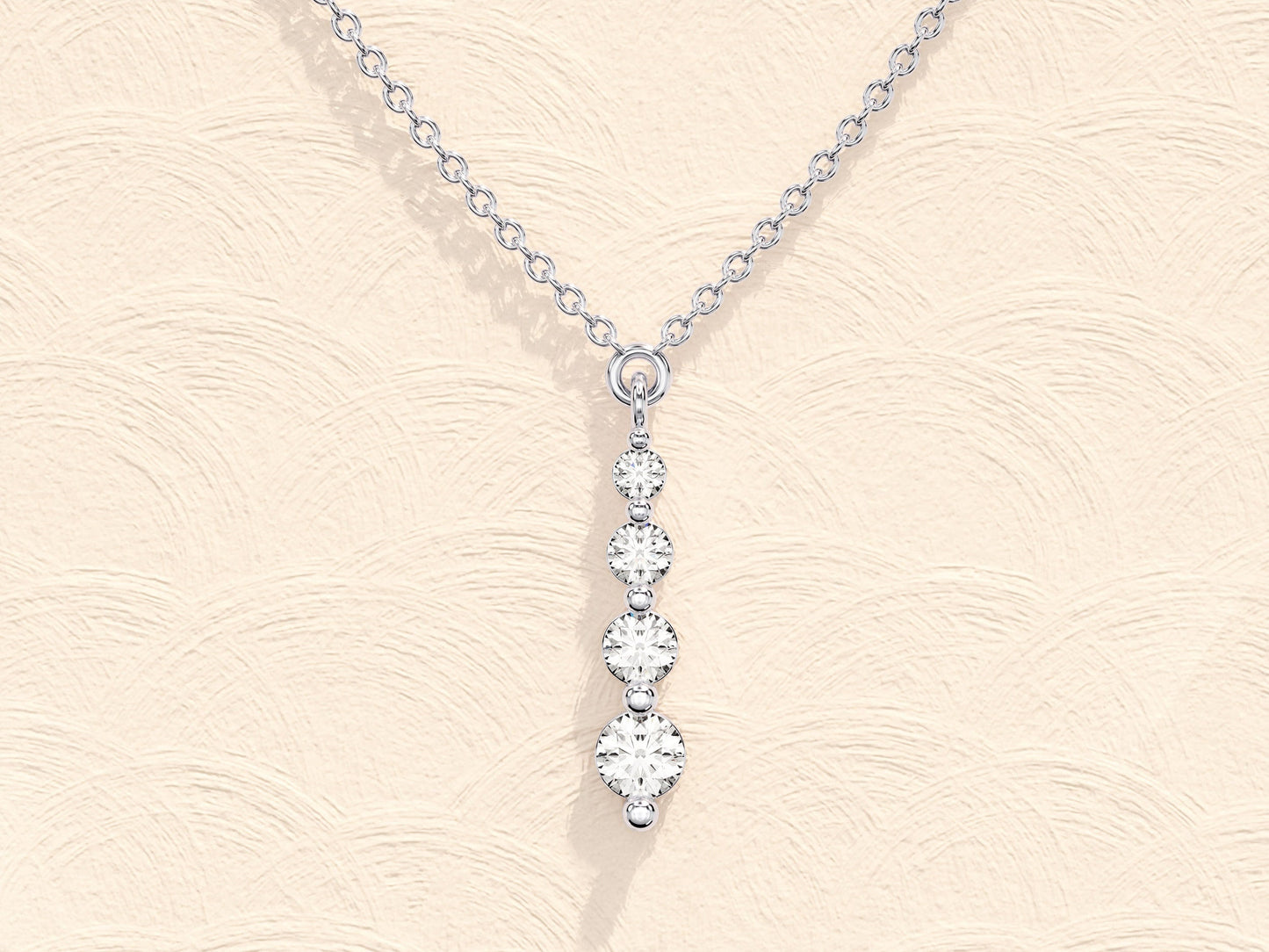 0.11 TCW Round Moissanite Diamond Drop Pendant Necklace - farrellouise