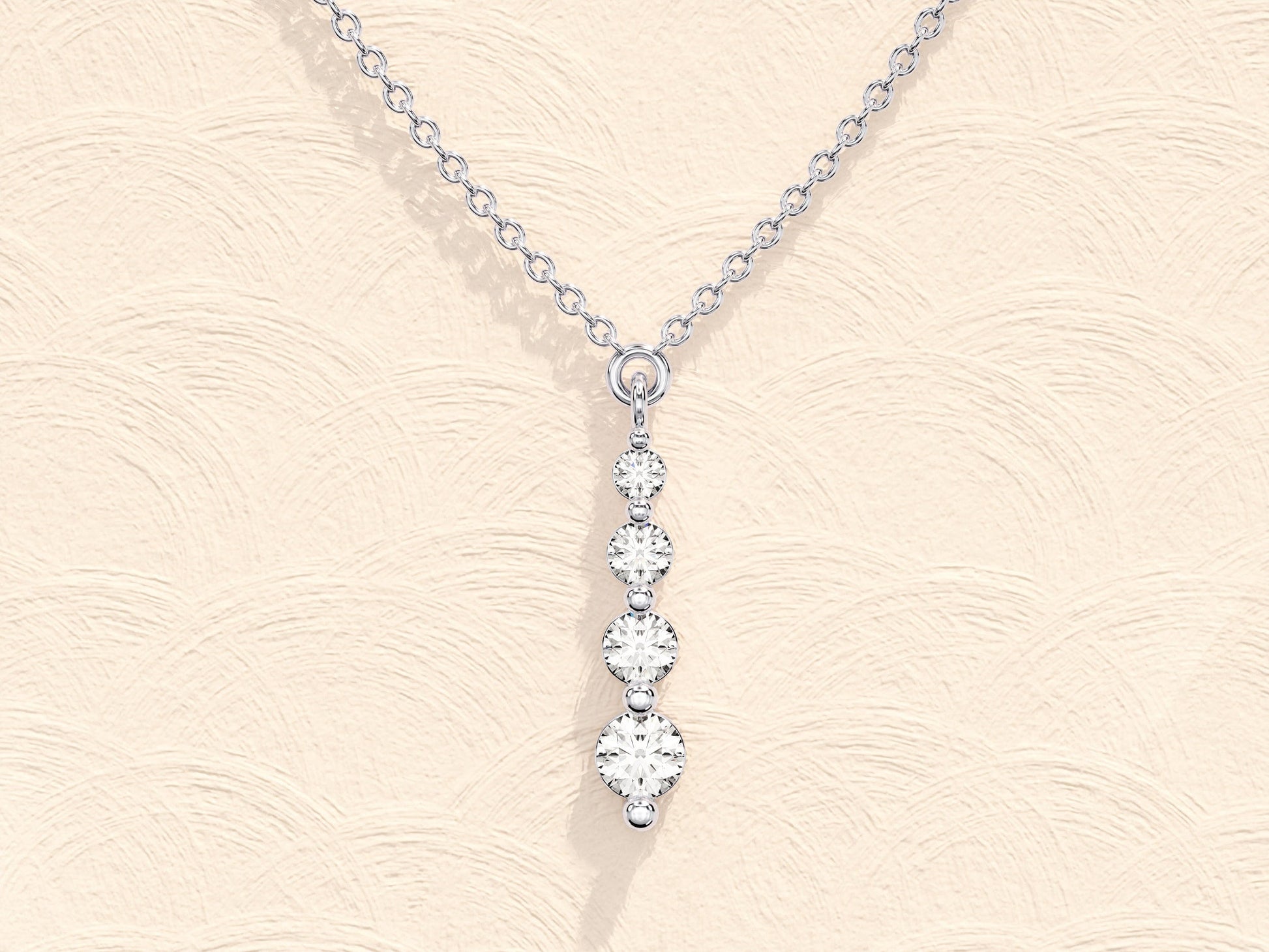 0.11 TCW Round Moissanite Diamond Drop Pendant Necklace - farrellouise