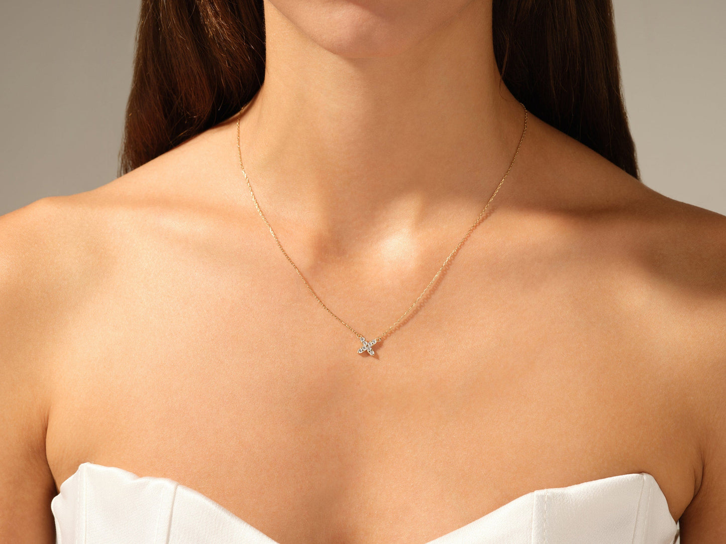 0.24 TCW Round Moissanite Diamond Clover Necklace - farrellouise