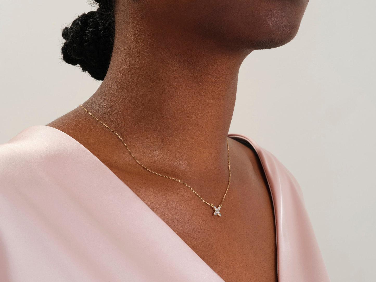 0.24 TCW Round Moissanite Diamond Clover Necklace - farrellouise