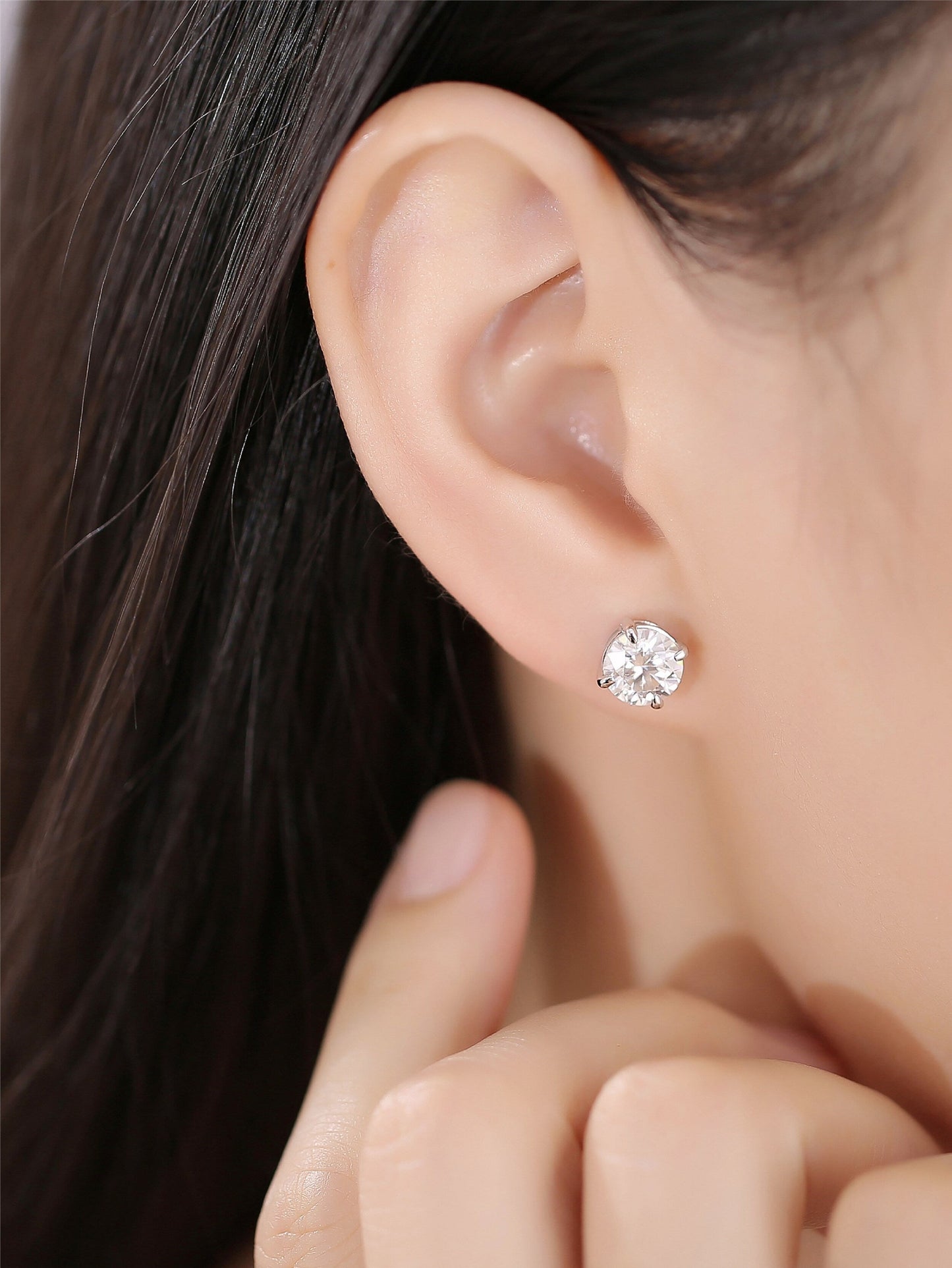 2.0 TCW Round Moissanite Diamond Solitaire Stud Earrings - farrellouise