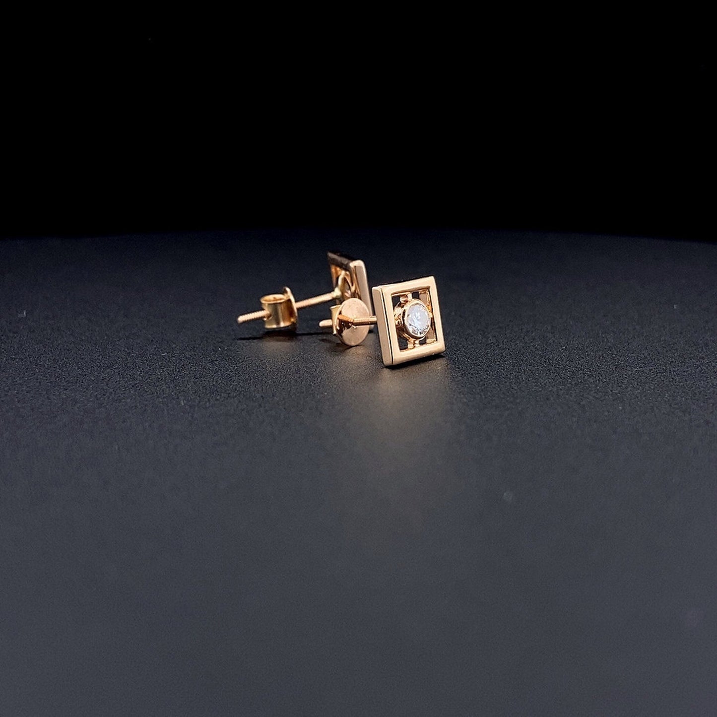 0.40 TCW Round Moissanite Diamond Bezel Stud Earrings - farrellouise