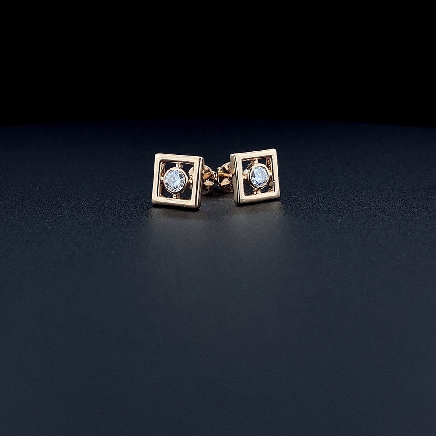 0.40 TCW Round Moissanite Diamond Bezel Stud Earrings - farrellouise