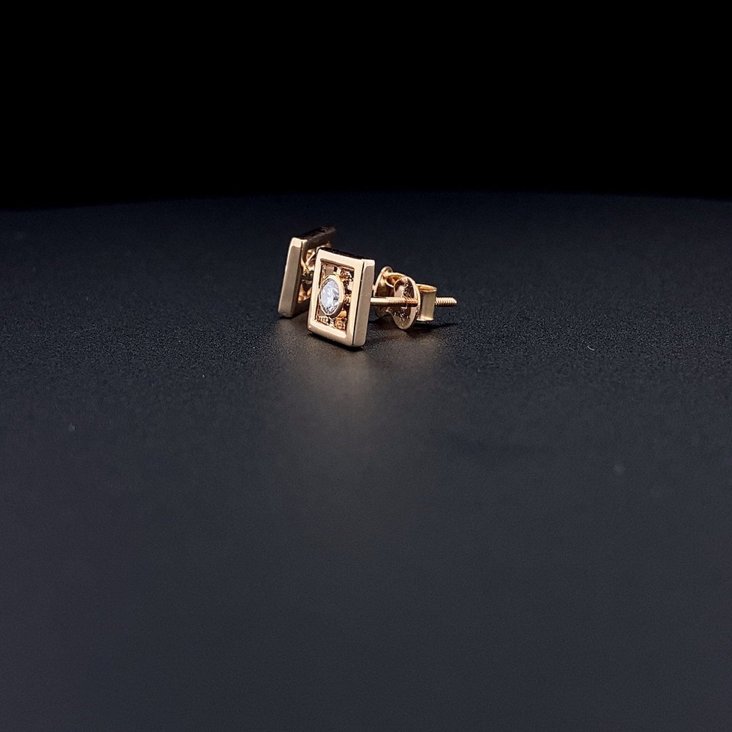 0.40 TCW Round Moissanite Diamond Bezel Stud Earrings - farrellouise