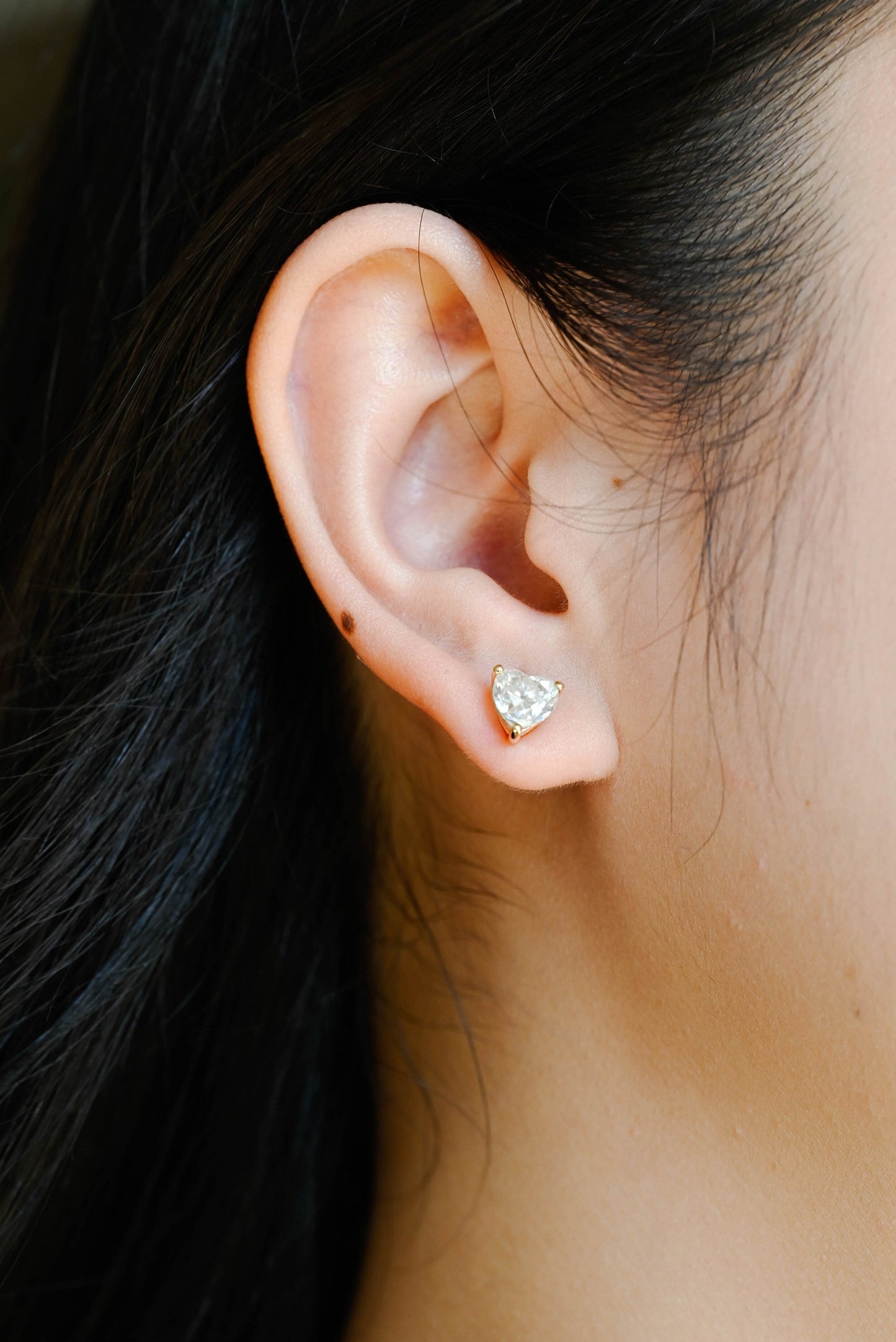 3.0 TCW Heart Moissanite Diamond Solitaire Stud Earrings - farrellouise