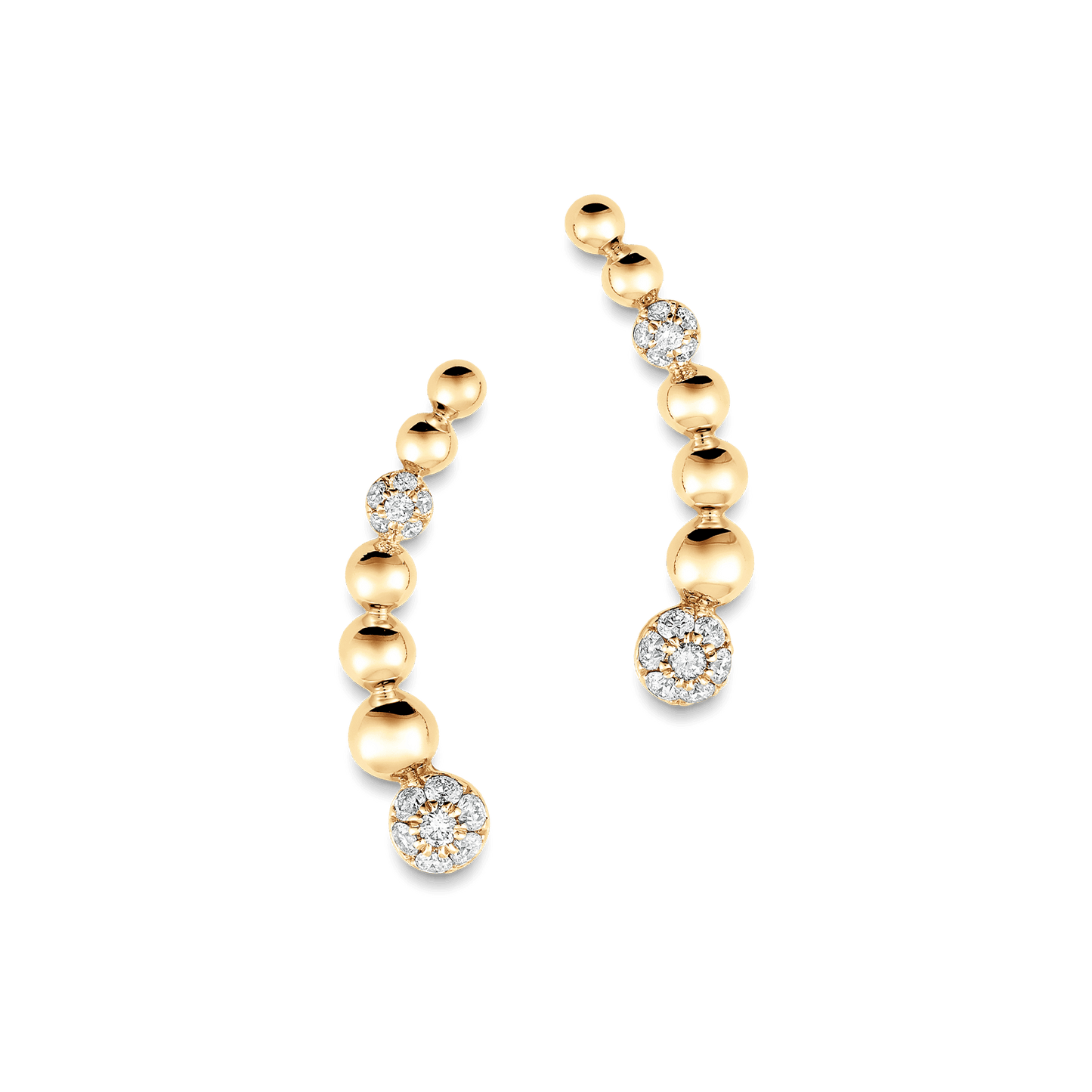 0.12 TCW Round Moissanite Diamond Ear Crawler Earrings - farrellouise