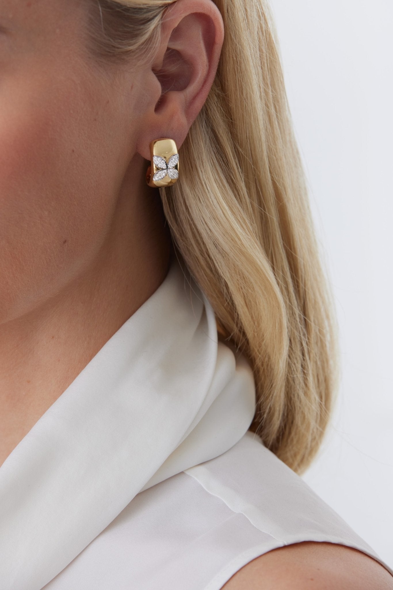 0.73 TCW Round Moissanite Diamond Petite Earrings - farrellouise