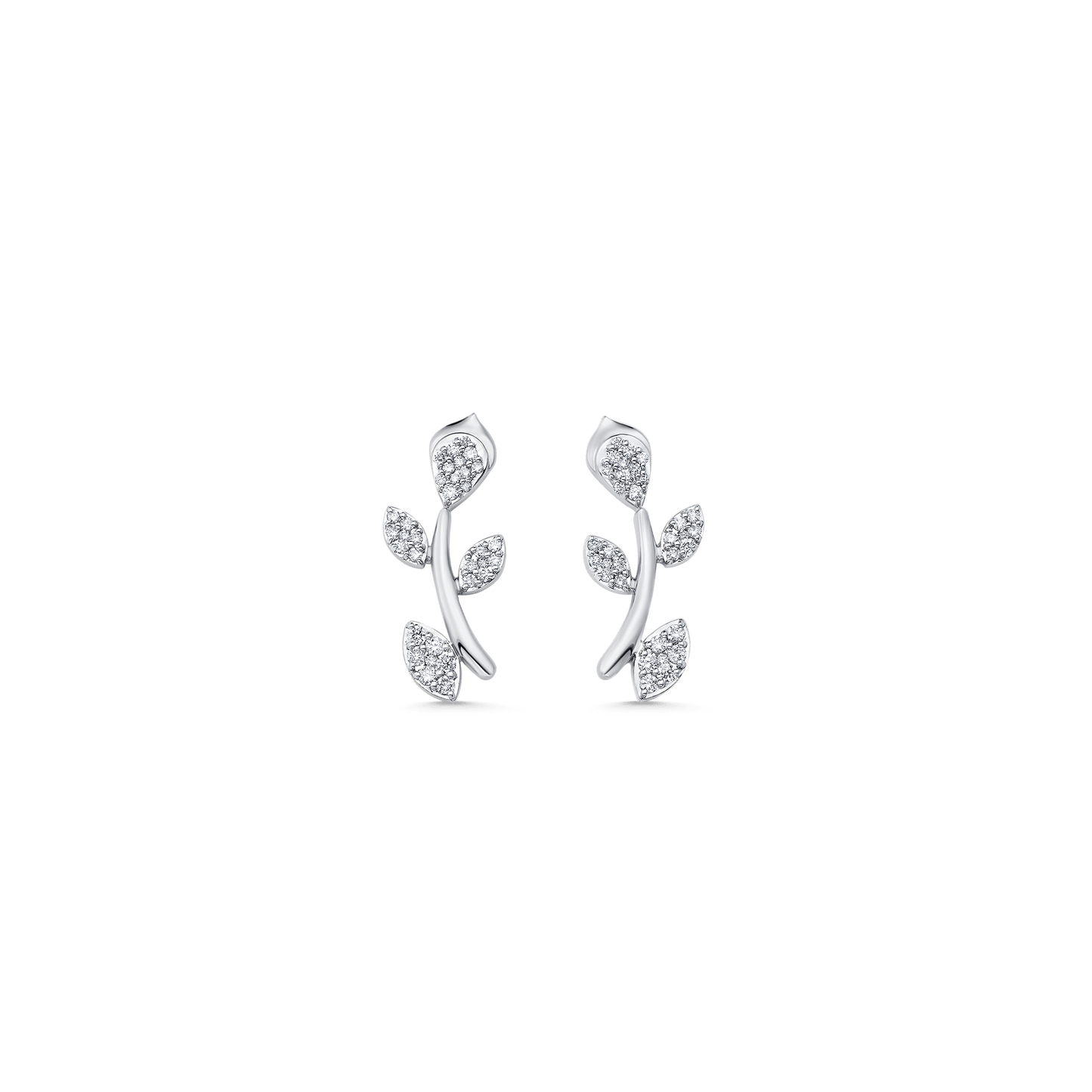 0.22 TCW Round Moissanite Diamond Ear Crawler Earrings - farrellouise