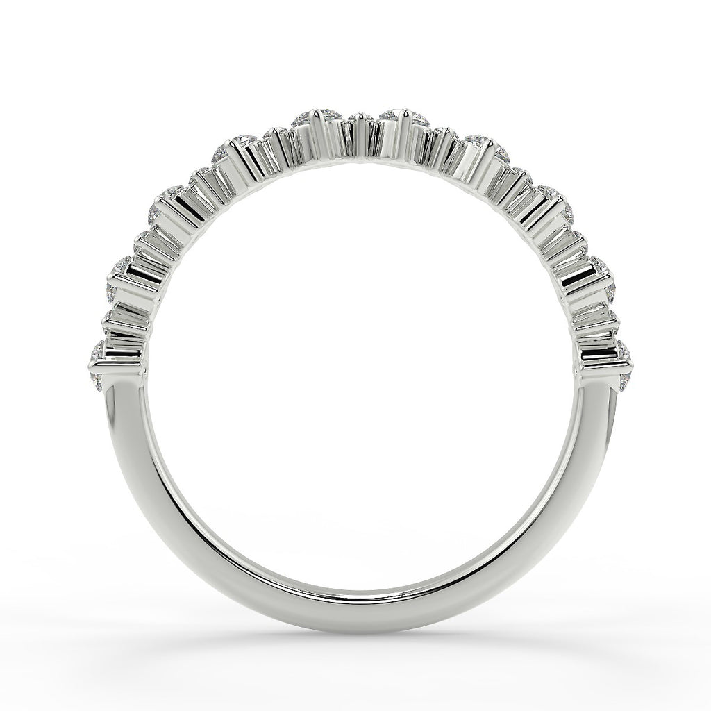 0.64 TCW Round Moissanite Cluster Style Wedding Band - farrellouise