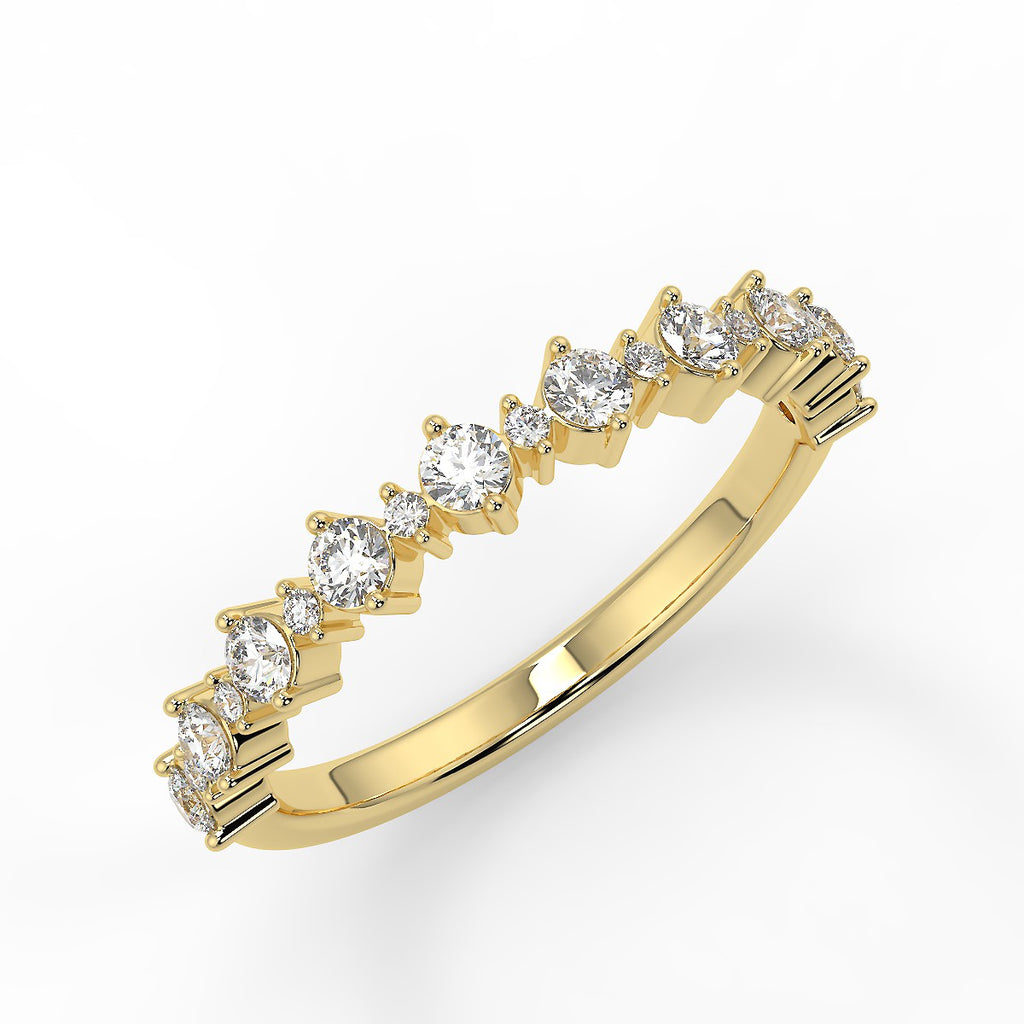 0.64 TCW Round Moissanite Cluster Style Wedding Band - farrellouise