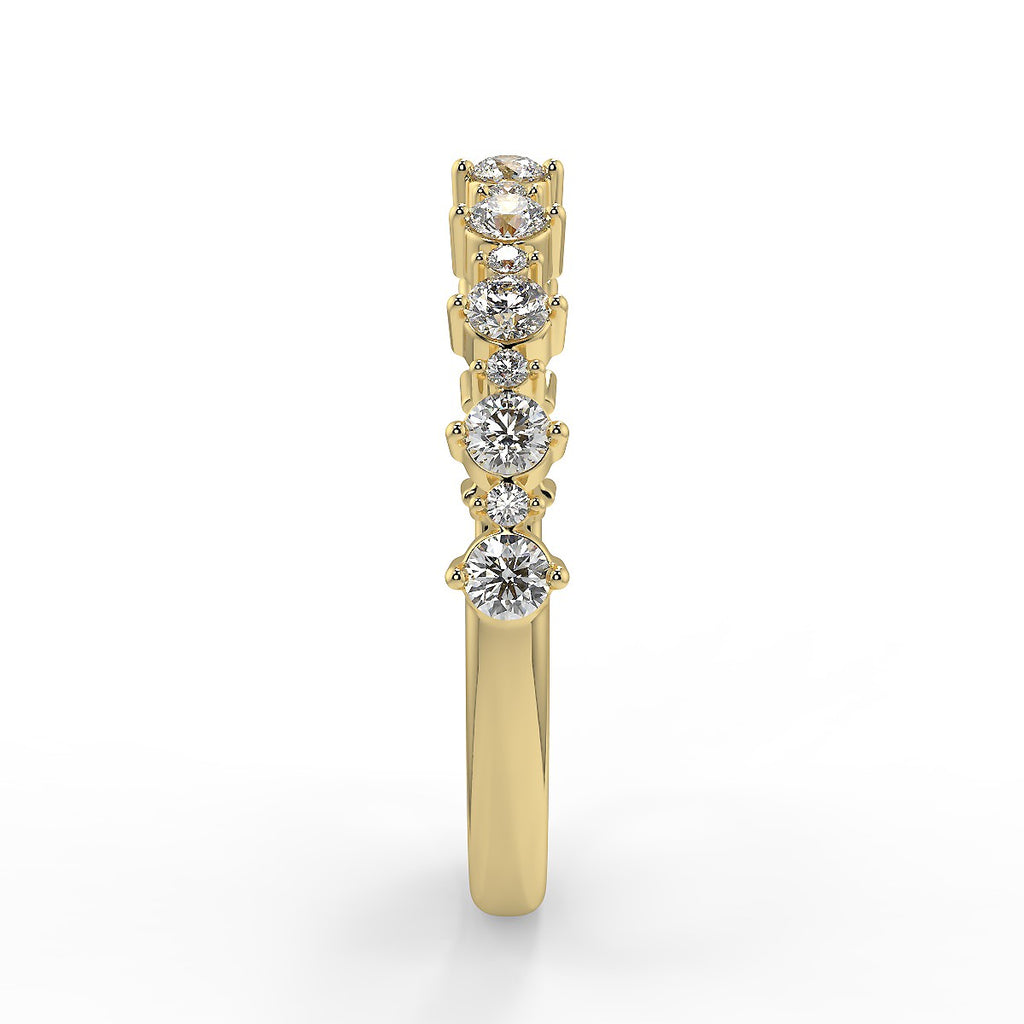 0.64 TCW Round Moissanite Cluster Style Wedding Band - farrellouise