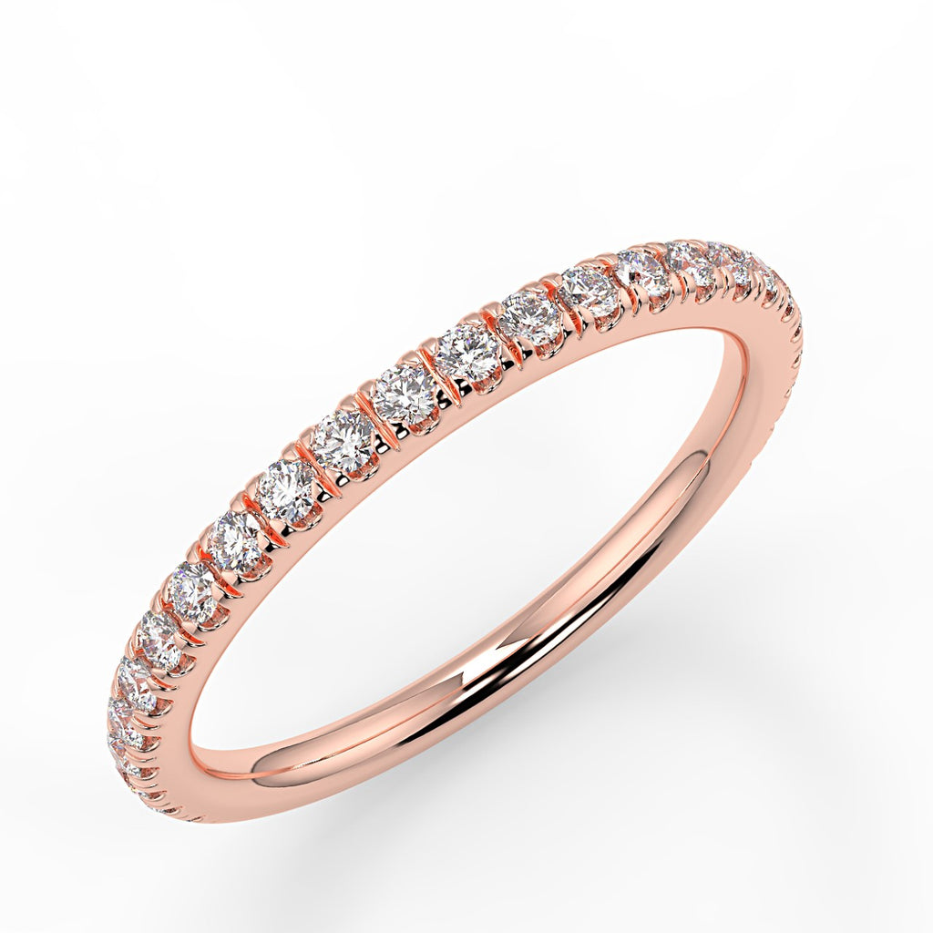 0.26 TCW Round Moissanite Half Eternity Wedding Band - farrellouise