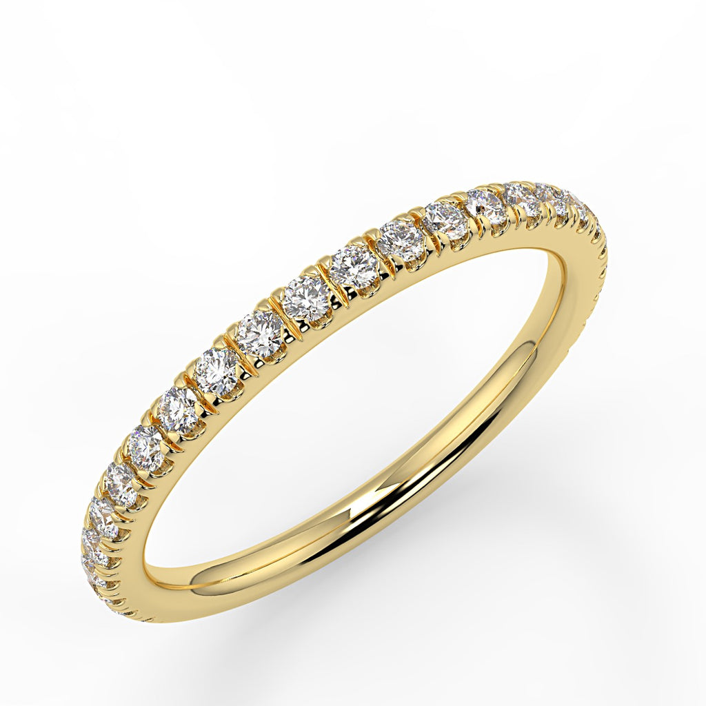 0.26 TCW Round Moissanite Half Eternity Wedding Band - farrellouise