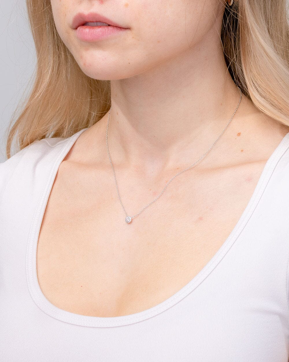 0.14TCW Round Moissanite Halo Necklace - farrellouise