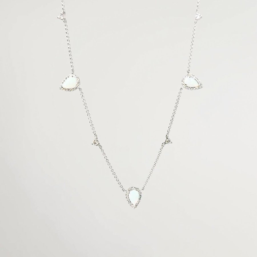1.59TCW Pear Moissanite Drip Necklace - farrellouise