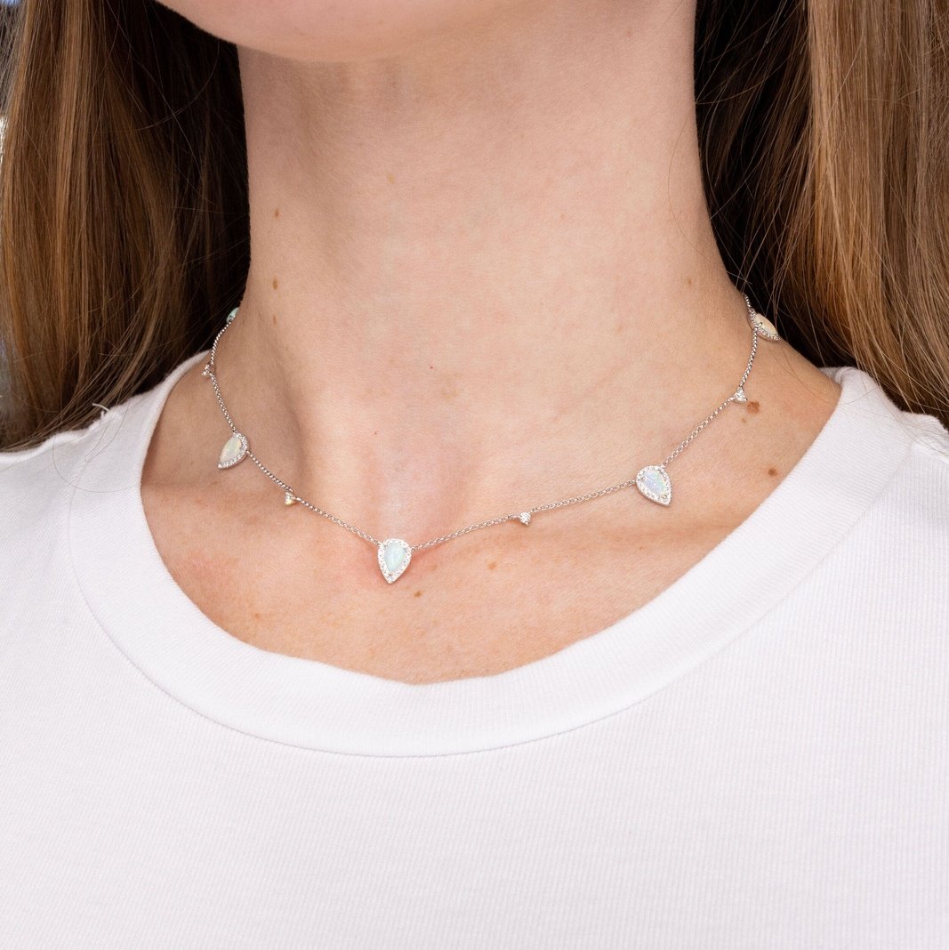 1.59TCW Pear Moissanite Drip Necklace - farrellouise