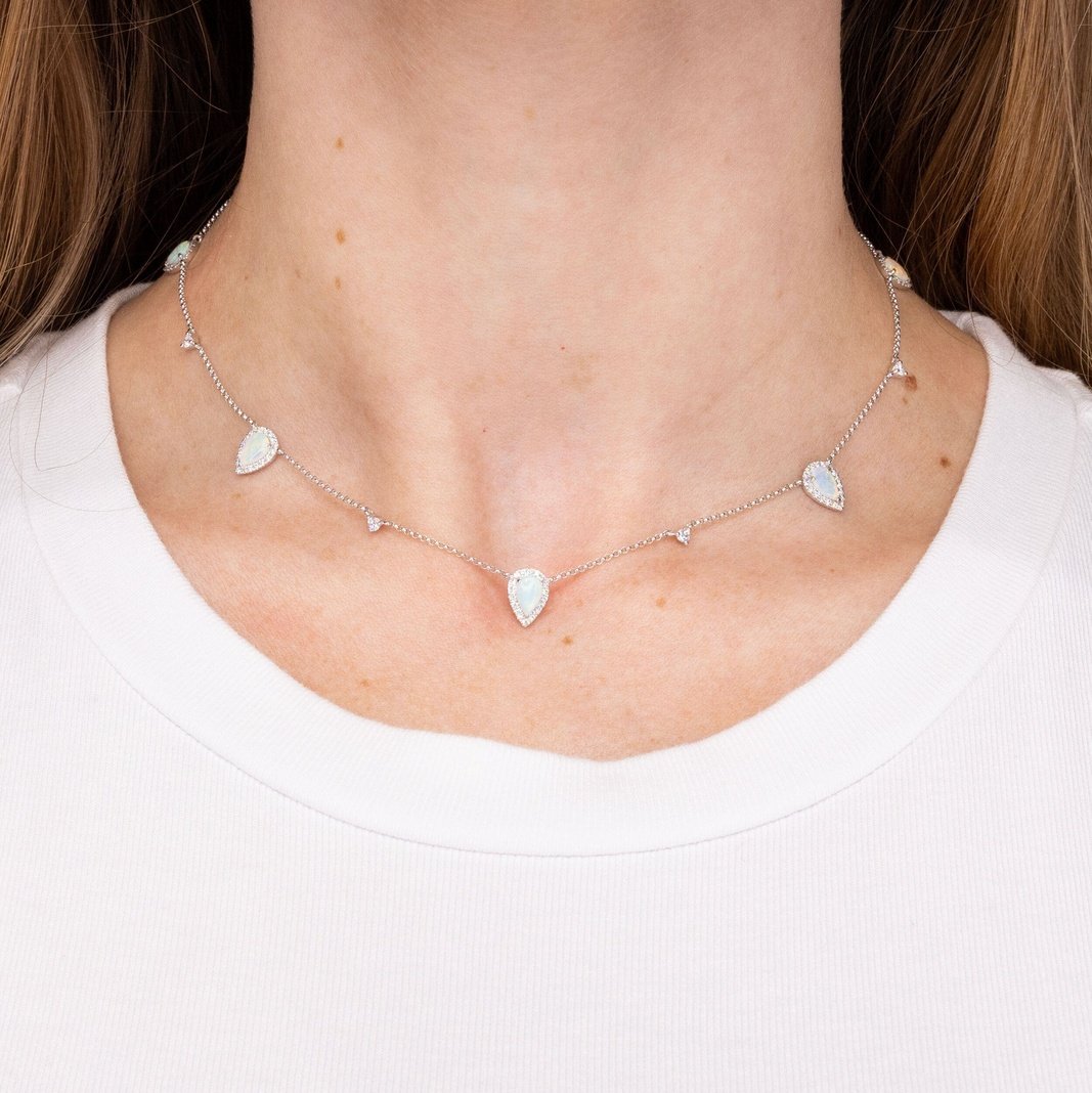 1.59TCW Pear Moissanite Drip Necklace - farrellouise