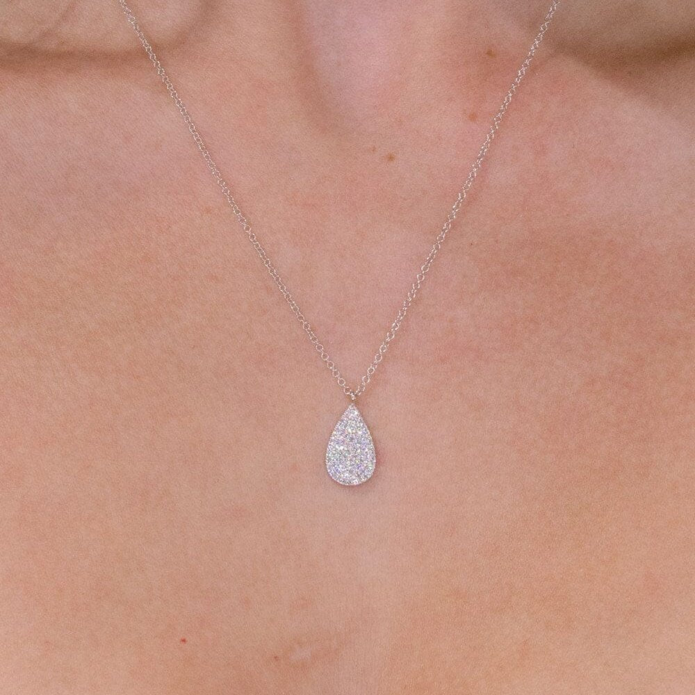 0.19 TCW Pear Moissanite Minimalist Necklace - farrellouise