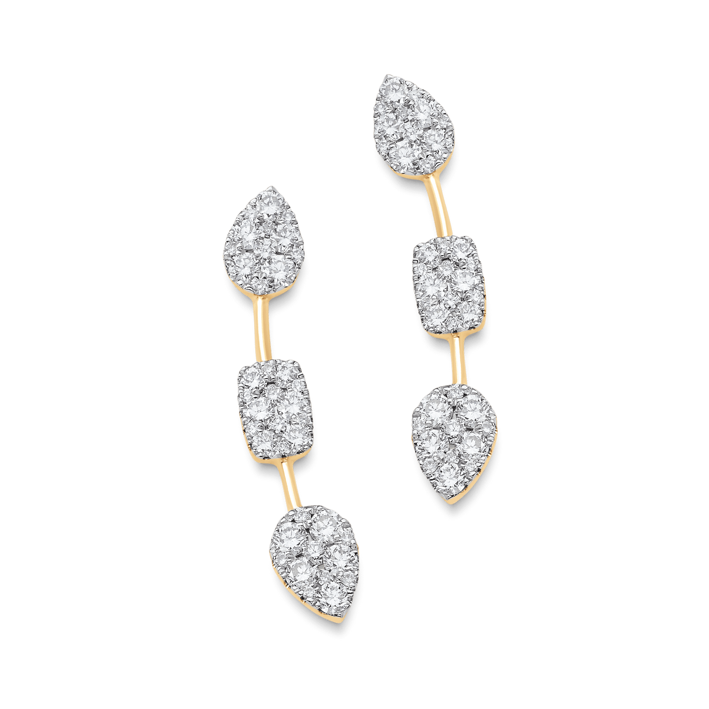 0.52 TCW Round Moissanite Diamond Ear Crawler Earrings - farrellouise