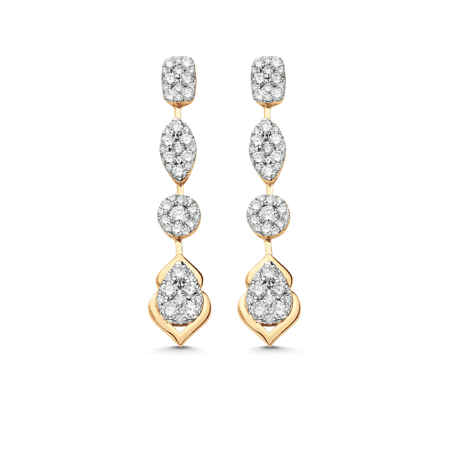 1.44 TCW Round Moissanite Diamond Drop Earrings - farrellouise