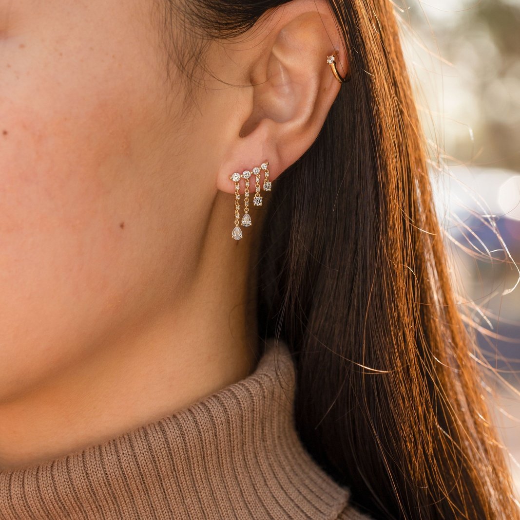 2.34TCW Moissanite Dangle Drop Earrings - farrellouise