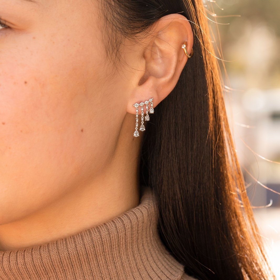 2.34TCW Moissanite Dangle Drop Earrings - farrellouise