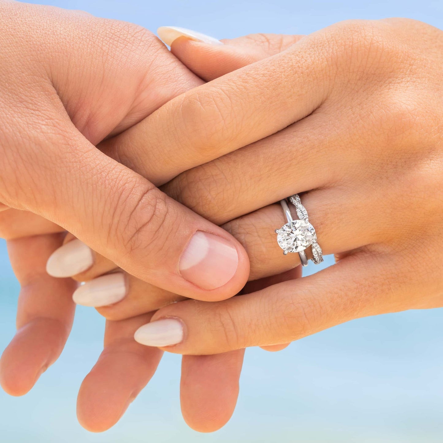3.0 CT Oval Moissanite Hidden Halo Engagement Ring - farrellouise