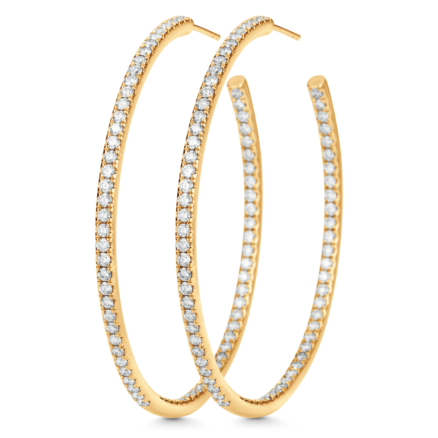 2.25 TCW Round Moissanite Diamond Inside Out Hoop Earrings - farrellouise