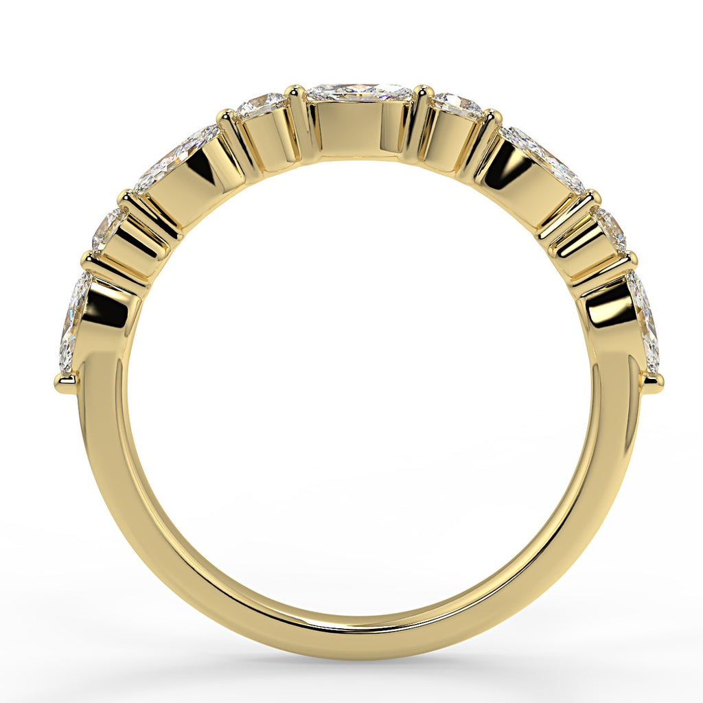 0.95 TCW Round & Marquise Moissanite Alternative Stone Wedding Band - farrellouise
