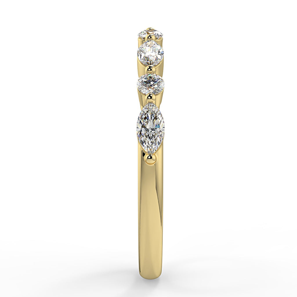 0.95 TCW Round & Marquise Moissanite Alternative Stone Wedding Band - farrellouise