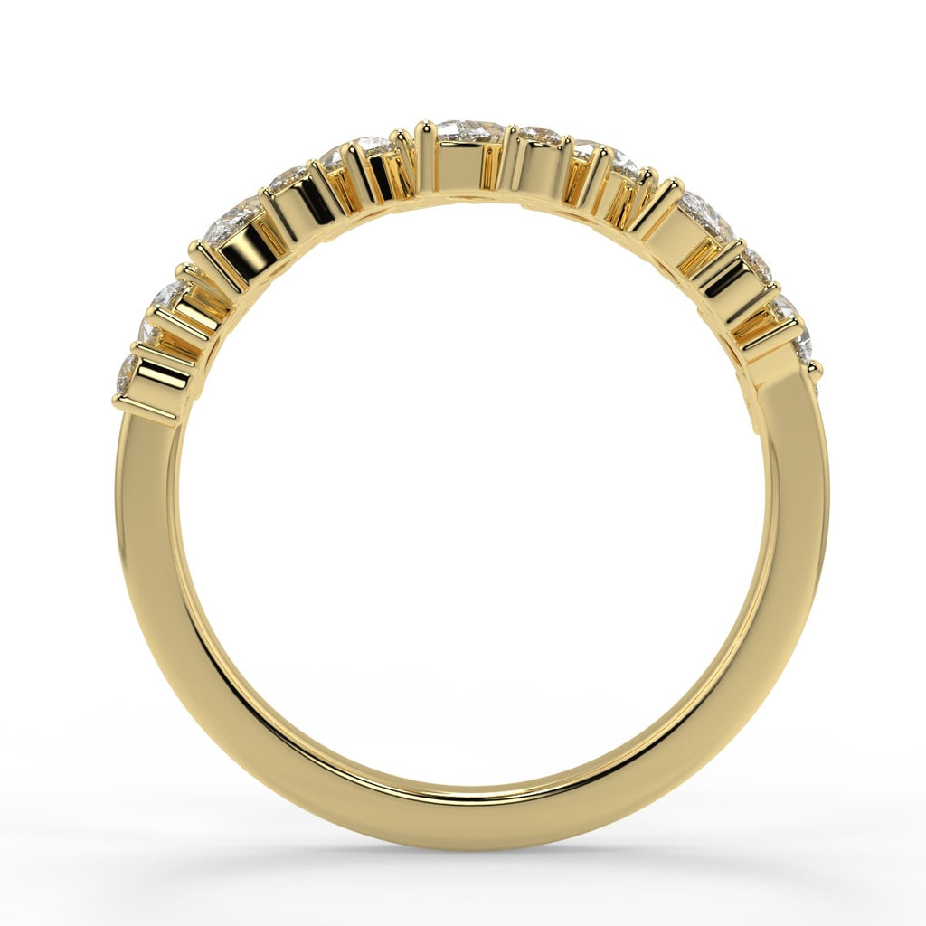 0.66 TCW Round & Pear Moissanite Cluster Style Wedding Band - farrellouise