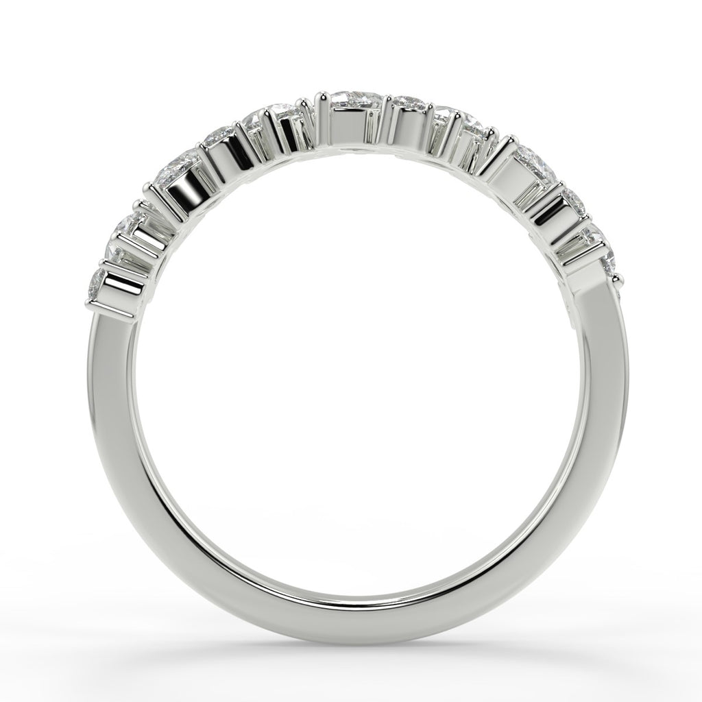 0.66 TCW Round & Pear Moissanite Cluster Style Wedding Band - farrellouise