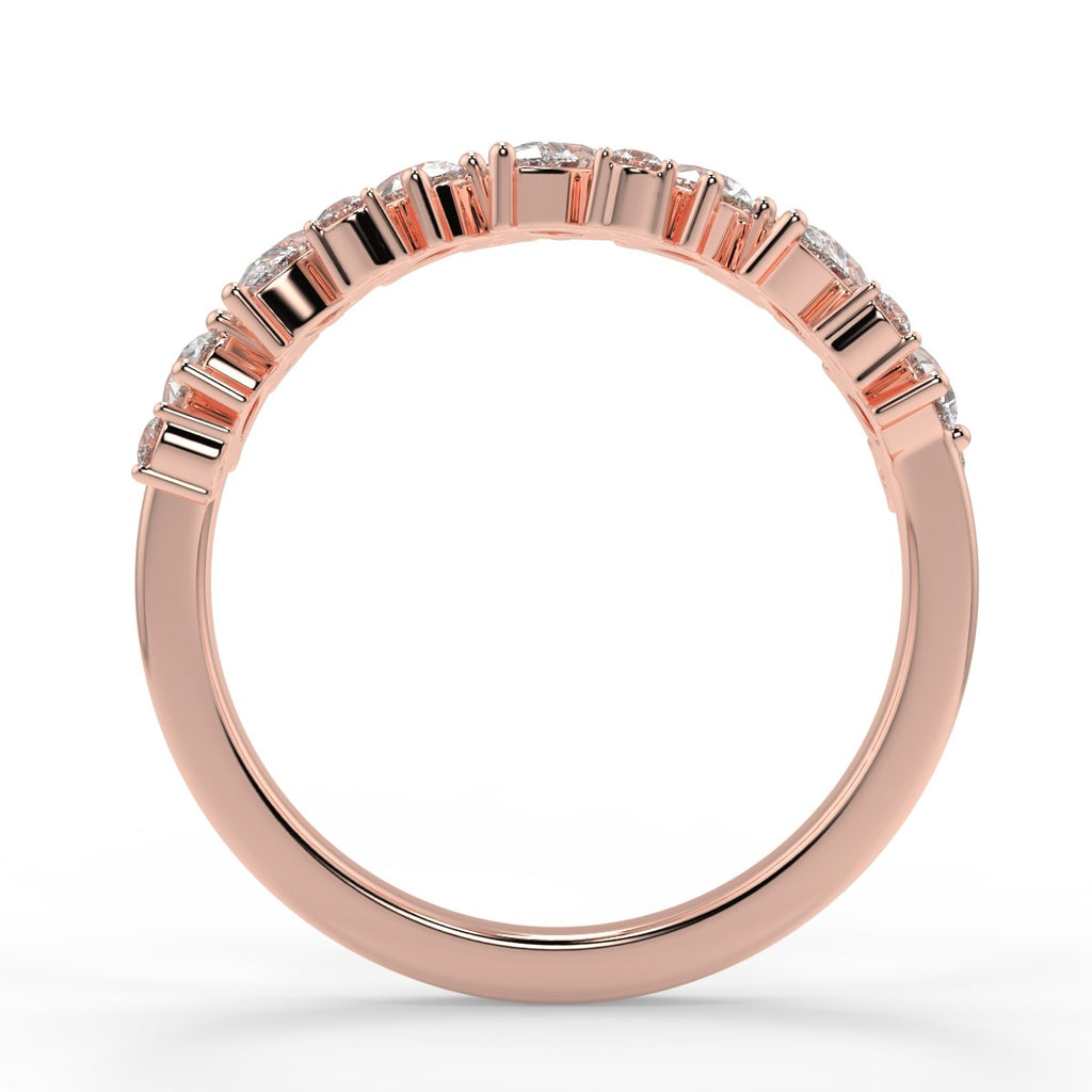 0.66 TCW Round & Pear Moissanite Cluster Style Wedding Band - farrellouise