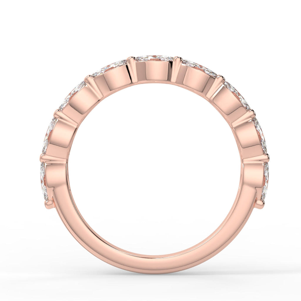 0.47 TCW Marquise Moissanite Bubble Prong Setting Wedding Band - farrellouise