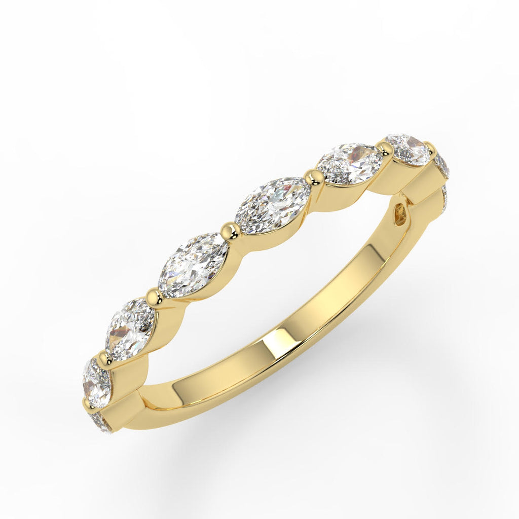 0.47 TCW Marquise Moissanite Bubble Prong Setting Wedding Band - farrellouise