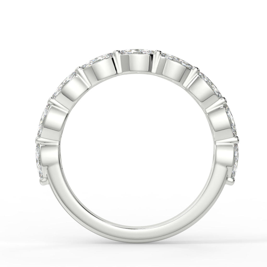 0.47 TCW Marquise Moissanite Bubble Prong Setting Wedding Band - farrellouise