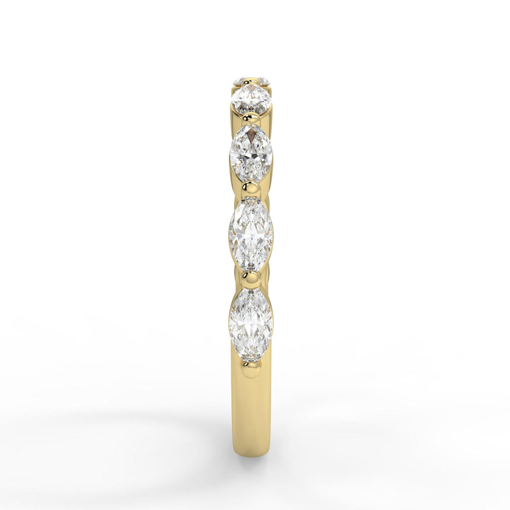 0.47 TCW Marquise Moissanite Bubble Prong Setting Wedding Band - farrellouise