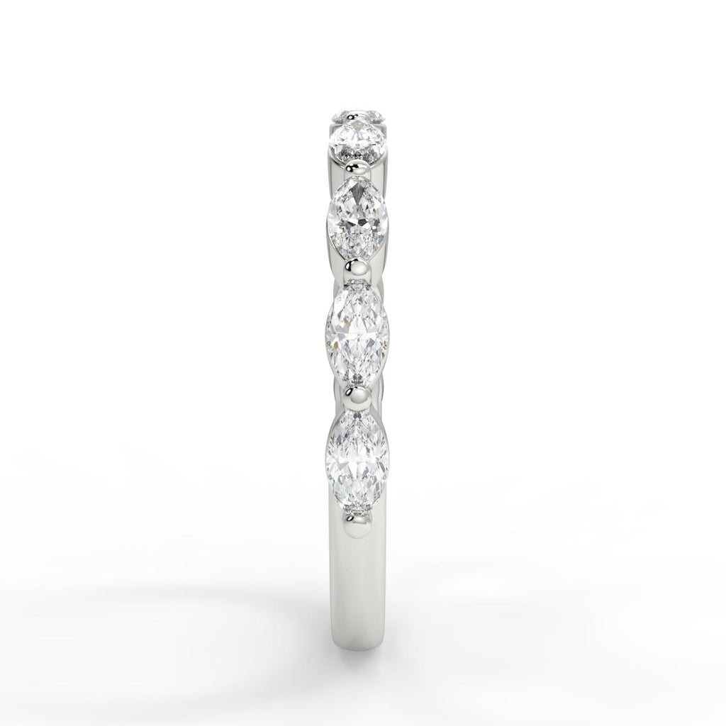 0.47 TCW Marquise Moissanite Bubble Prong Setting Wedding Band - farrellouise