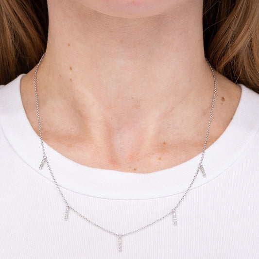 0.12TCW Round Moissanite Drop Necklace - farrellouise