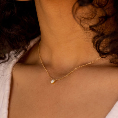 0.14TCW Round Moissanite Halo Necklace - farrellouise