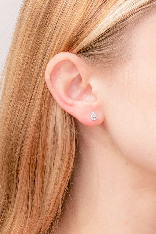 0.18 TCW Round Pear Moissanite Cluster Earrings - farrellouise