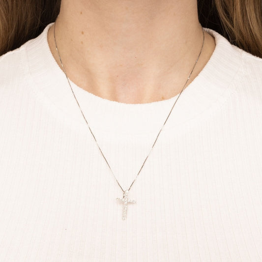 0.30CT Round Moissanite Cross Necklace - farrellouise