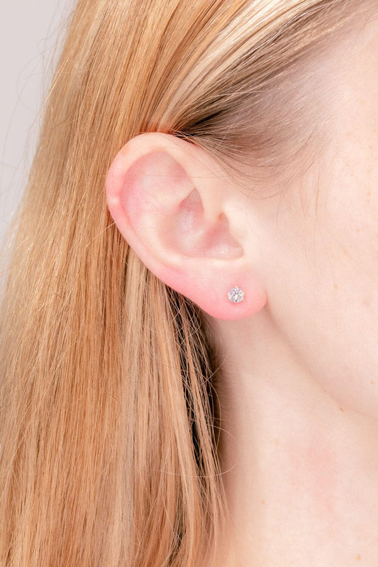 0.49 TCW Round Moissanite Solitaire Stud Earrings - farrellouise