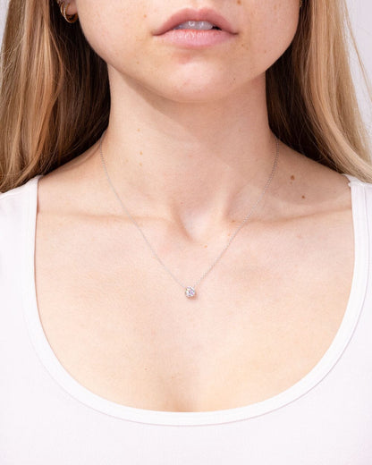 0.5CT Round Moissanite Solitaire Necklace - farrellouise