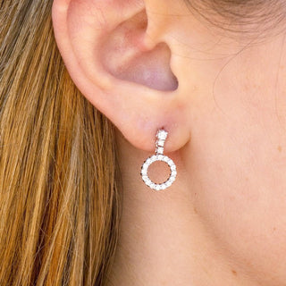 0.75TCW Round Moissanite Circle Earrings - farrellouise
