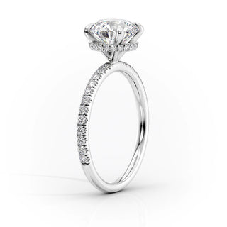 2.50 CT Pear Moissanite Hidden Halo Pave Setting Engagement Ring - farrellouise